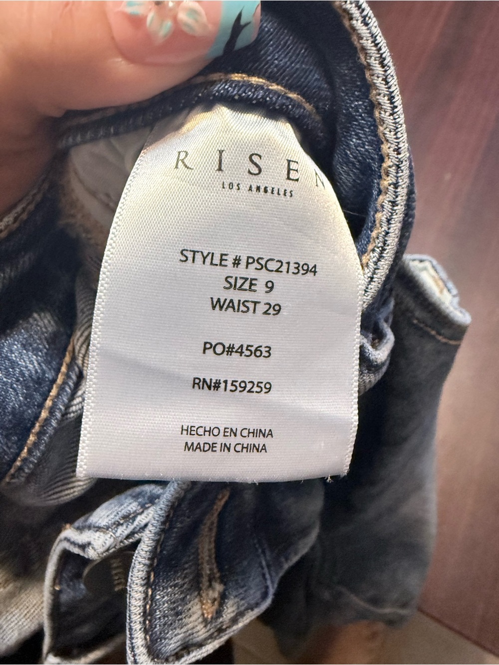 Risen jeans. Panel-Seam Wide Leg Jeans in Medium Blue - Picture 4 of 4